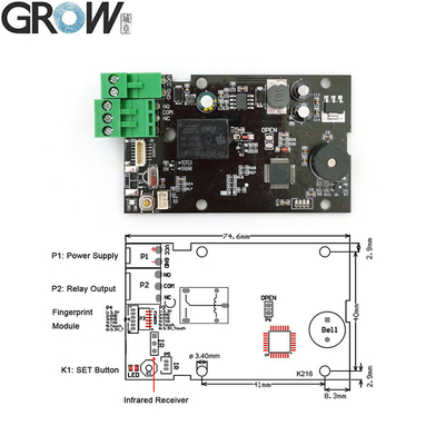 GROW KL216+R502-F DC10-30V Fingerprint Access Control Board Remote Control With Jog Mode/Ignition Mode/Self-locking Mode