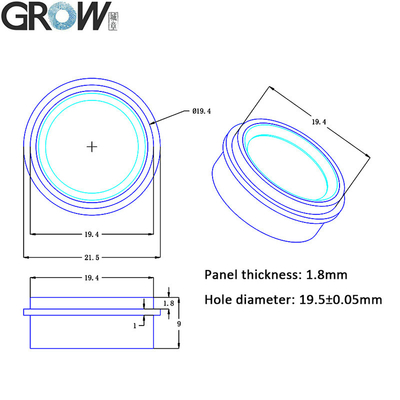 GROW K215-V1.3+R502-F Self-locking Relay Output DC10-30V Fingerprint Control Board+R502-F Waterproof Small Fingerprint Module