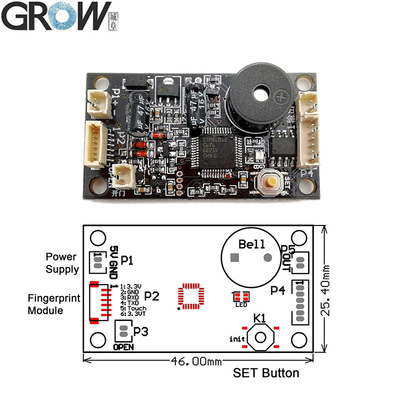 GROW KS200+R503 4*AA Battery or DC3.7V-6.5V Ring Indicator Light Door Access Control Capacitive Fingerprint Access Control Board