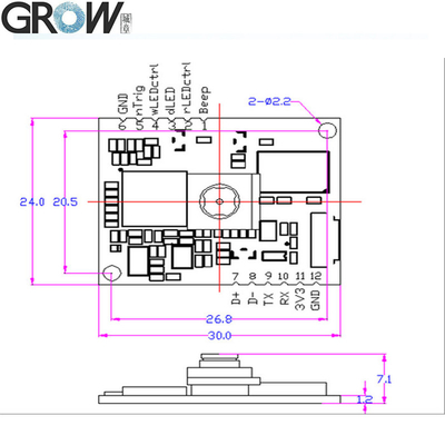 High Precision Barcode Scanner Module With USB Uart 6mil Resolution